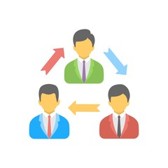 Remote workforce collaboration icon. Online teamwork symbol.