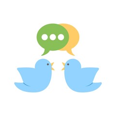 Social networking media chat, messaging and communication concept. Flat icon illustration.