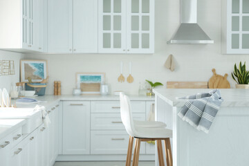 Beautiful kitchen interior with new stylish furniture