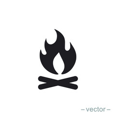 Bonfire logo template. Solid icon style. Vector illustration. EPS 10.