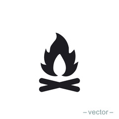 Bonfire logo template. Solid icon style. Vector illustration. EPS 10.