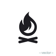 Bonfire logo template. Solid icon style. Vector illustration. EPS 10.