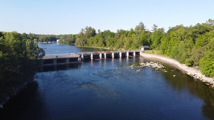 Fototapeta na wymiar Aerial Image of a dam in the summer