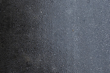 rainy wet road background. flat lay. top view