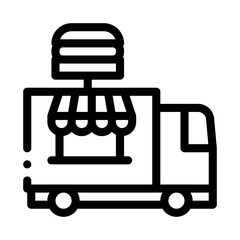 fast food truck icon vector. fast food truck sign. isolated contour symbol illustration