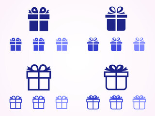 Gift Box icon design template. Trendy style, vector eps 10. Solid icon style.