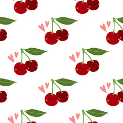 Cherry. Seamless Vector Patterns