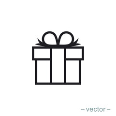 Gift Box icon design template. Trendy style, vector eps 10. Line icon style.