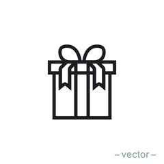 Gift Box icon design template. Trendy style, vector eps 10. Line icon style.