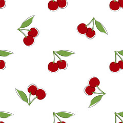 Cherry. Seamless Vector Patterns