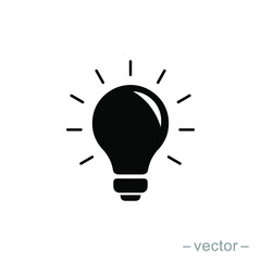 Fototapeta na wymiar Bulb light vector icon. Lighting Electric lamp illustration symbol. Idea sign or logo.