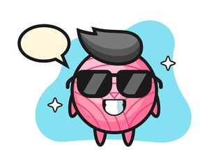 Yarn ball cartoon with cool gesture