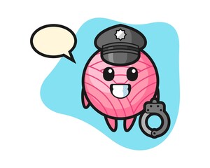 Yarn ball cartoon as a police