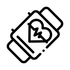 fitness bracelet watch heart cardio icon vector. fitness bracelet watch heart cardio sign. isolated contour symbol illustration