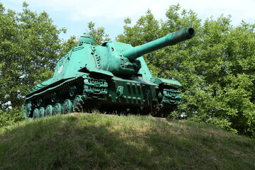 self-propelled artillery mount on a hill