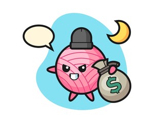 Yarn ball cartoon stolen the money