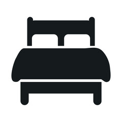 Double bed vector icon