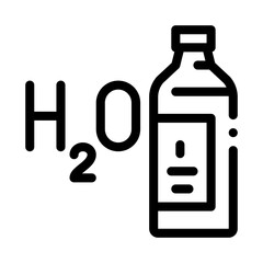 water h2o bottle icon vector. water h2o bottle sign. isolated contour symbol illustration
