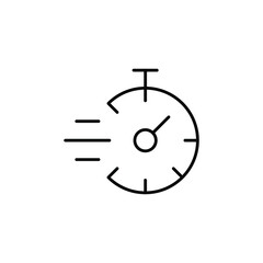 Time and clock icon, speed, alarm, restore, management, watch thin line symbols for web and mobile phone on white background - editable stroke vector illustration eps10