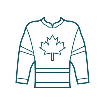 outline hockey jersey with maple leaf clip art preview