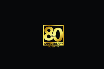 80 years anniversary celebration logotype. anniversary logo with golden and Spark light white color isolated on black background, vector design for celebration, invitation and greeting card-Vector