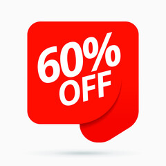 Sale of special offers. Discount with the price is 60. An ad with a red tag for an advertising campaign at retail on the day of purchase. vector illustration. EPS 10