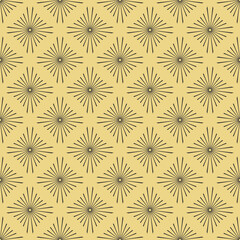 Geometric pattern with lines in the shape of a rhombuses. Seamless background. Black and golden texture. Graphic modern pattern. Simple lattice graphic design.