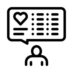 human talking about healthy life icon vector. human talking about healthy life sign. isolated contour symbol illustration