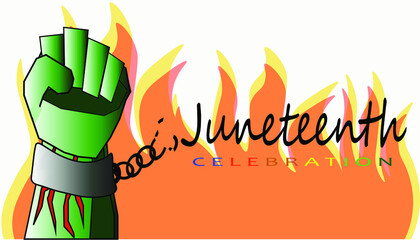 A banner to commemorate Juneteenth Freedom Day