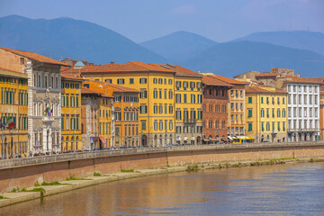 Fototapeta na wymiar Pisa city downtown skyline cityscape in Italy