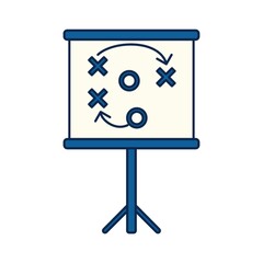 Projector screen with strategy plan