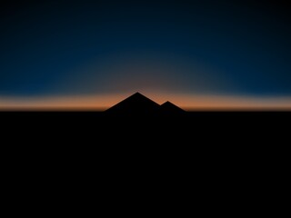 Fototapeta na wymiar pyramids in the night, sunset in the desert