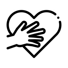 Obraz premium touch heart icon vector. touch heart sign. isolated contour symbol illustration