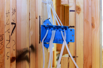 Installing electric sockets on the wall new home new home construction