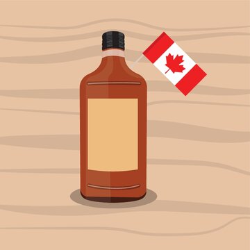 A Canadian Whisky Bottle Illustration.