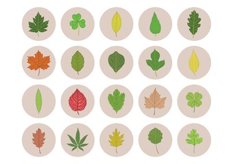 Collection of leaf icons