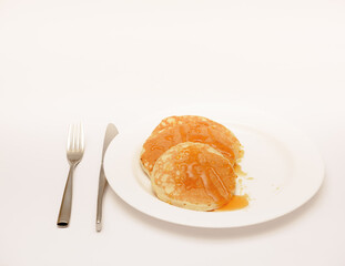 Delicious breakfast shot isolated against a white background. 