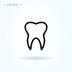 Dental Treatment and Tooth. Line art simple vector modern icon design illustration.