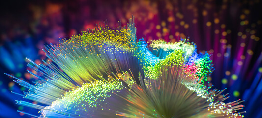 abstract background of fiber optic network cables