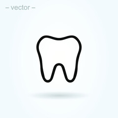 Dental Treatment and Tooth. Line art simple vector modern icon design illustration.