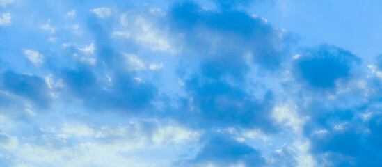Fototapeta premium blue sky background with tiny clouds. panorama