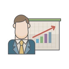 businessman and progress chart