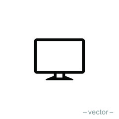 Monitor icon, illustration design template. Solid style. EPS 10.
