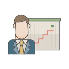 Businessman and success stairs