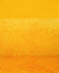 Fototapeta premium Yellow mosaic wall texture details background. House, shop, cafe and office design backdrop.