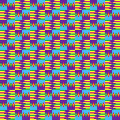 Colorful Kente Cloth Seamless Pattern - Beautiful Kente cloth repeating pattern design