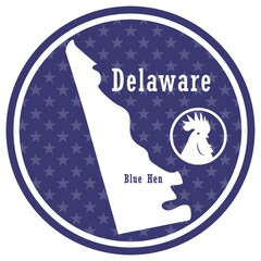 delaware state map with blue hen