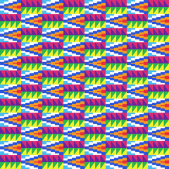 Colorful Kente Cloth Seamless Pattern - Beautiful Kente cloth repeating pattern design