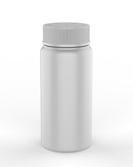 Blank cosmetic talc powder plastic container bottle with Sifter Cap packaging, 3d render illustration.
