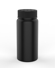 Blank cosmetic talc powder plastic container bottle with Sifter Cap packaging, 3d render illustration.
